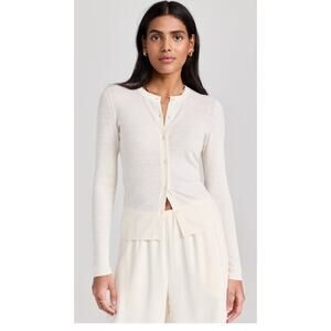 JAMES PERSE - STRETCH LINEN RIBBED CARDIGAN - Size 3/L